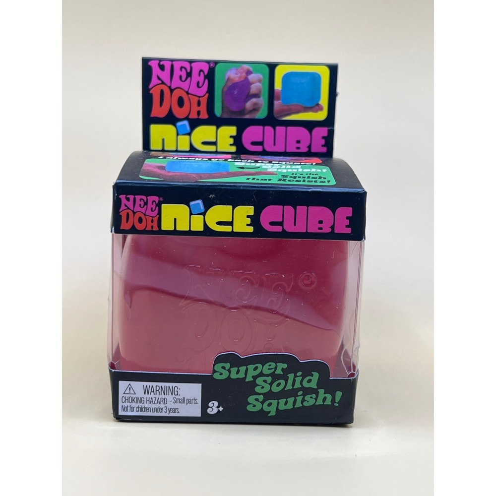Schylling NeeDoh Nice Cube Pink Stress Ball Fidget Toy Super Solid Squish New